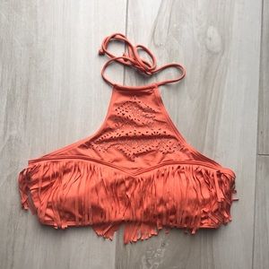 Ripcurl burn orange halter swimsuit top
